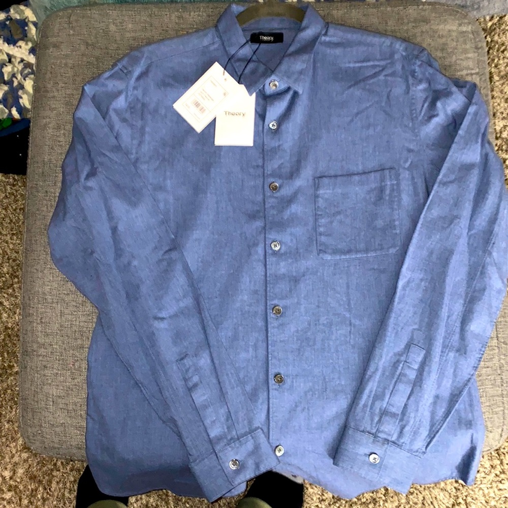 Theory light denim flannel